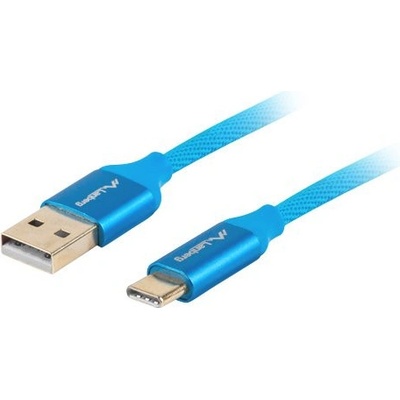 LANBERG USB-C(M) na USB-A(M) 2.0 kábel 1,8m, modrý, rýchle nabíjanie 3.0