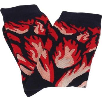 Мъжки черни чорапи с червен принт