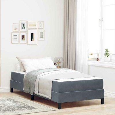 zahrada-XL 3398654 Postel boxspring s matrací Tmavě šedá samet