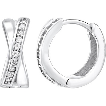 SILVEGO strieborné kruhové náušnice Audrey so zirkónmi QR440