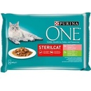 Purina One STERILCAT s krůtou a zelenými fazolkami ve šťávě s lososem a mrkví ve šťávě 4 x 85 g