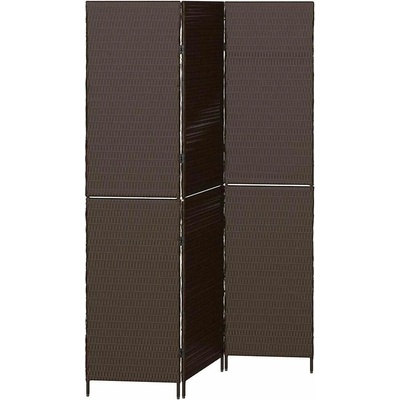 vidaXL Přepážka 146 × 180 cm polyratan hnědá 42003669