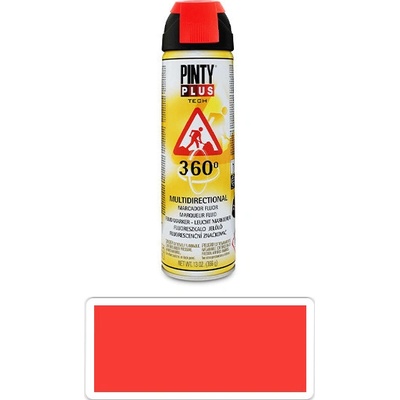 Pintyplus Tech fluorescenčný značkovací sprej s 360° tryskou 500 ml červený T107
