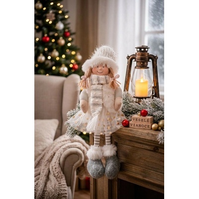 MagicHome Dekorácia Dievčatko v bodkovanej sukni 33 cm