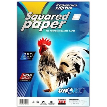 Image 1 of Unofax Карирана хартия, A4, вестникарска, 250 листа