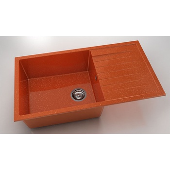 Image 1 of FAT Мивка Vanguard 229, Polymer marble, 19 Сребрист оранж, с включен сифон