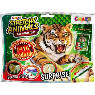 CRAZE Разтегливи животни Craze - Големи хищници, Фигурка изненада, асортимент (C43882)