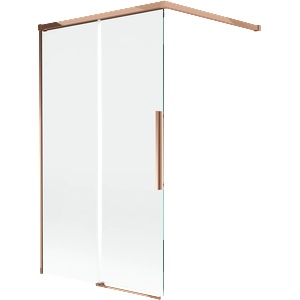 Mexen Rox параван за вана 2-крилен плъзгащ 100 x 150 cm, прозрачен, розово злато - 8C9-100-003-60-00 (8C9-100-003-60-00)