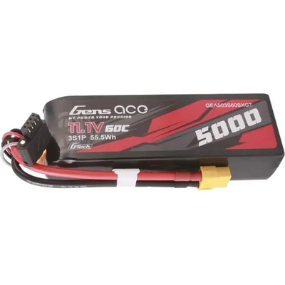 Gens ace Батерия Gens ace G-Tech, 5000mAh, 11.1V, 60C, 3S1P, Short-Size Lipo с XT60 конектор (GEA503S60SXGT)