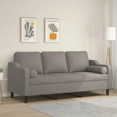 vidaXL 3místná pohovka s polštáři taupe 180 cm textil 11461.3200860