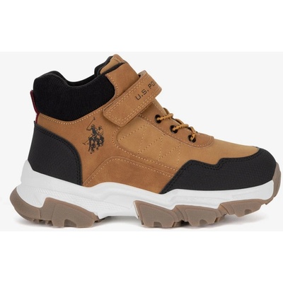 U.S. Polo Assn. dětské kozačky plast hnědé