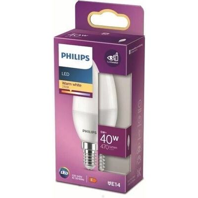 Philips LED žiarovka E14 5W/40W 2700K 470lm