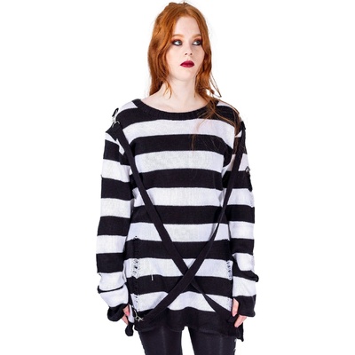 HEARTLESS дамски пуловер Heartless - ORIANA JUMPER - BLACK/WHITE - HEARTLESS - T-ORIANA-BW-1