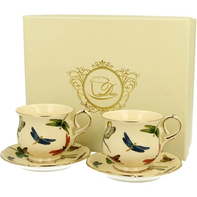 Duo Porcelánová šálka na nohe s podšálkou Dragonfly 2 x 150 ml
