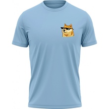 MemeMerch tričko Cool Doge Minimalist sky blue