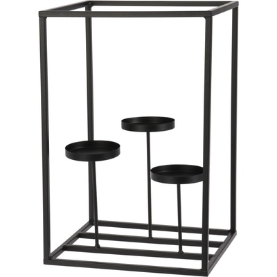 Home Styling Collection Svícen na čajové svíčky, černý, 36 cm, kovový černá