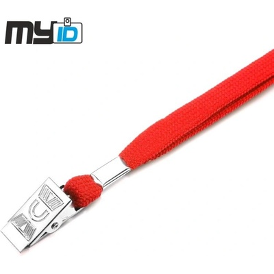 Šňůrka na krk s kovovým klipem ECO červená