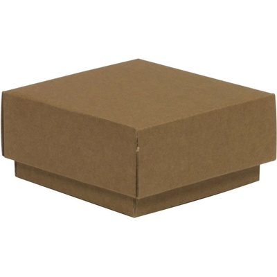 Dárková krabička s víkem 100x100x50/40 mm, hnědá - kraftová