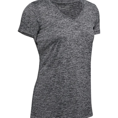 Under Armour Women's Tech Twist V Neck Strieborný Čierny