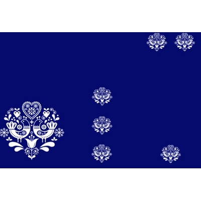 Takoy Panel na fusak z nepromokavého polyesteru 150x105 vzor folk modrý