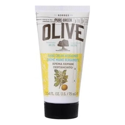 KORRES Крем за ръце с масло от маслина и бергамот, Korres Pure Greek Olive Bergamot Hand Cream 75ml