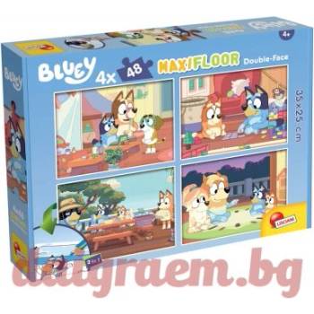 Lisciani Пъзел LISCIANI 100354 - 4 x 48 части - Bluey, двулицеви пъзели (LI100354)