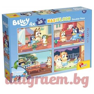 Lisciani Пъзел LISCIANI 100354 - 4 x 48 части - Bluey, двулицеви пъзели (LI100354)