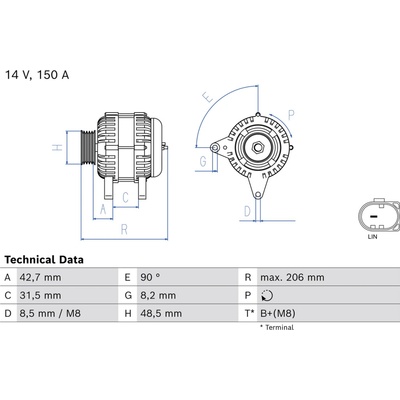Alternátor BOSCH 0 986 085 630 (0986085630)