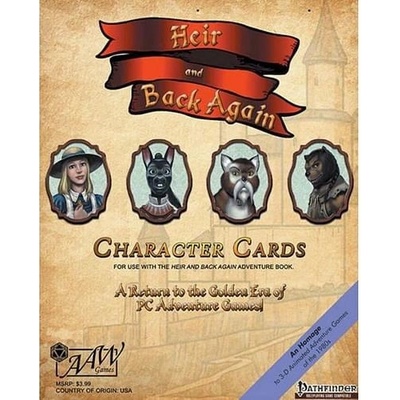 Heir & Back Again Pathfinder RPG Character Cards