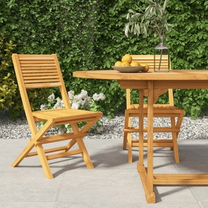vidaXL Сгъваеми столове 2 бр. 47x62x90 см Масивно тиково дърво (362761)