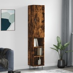 vidaXL Висок шкаф, опушен дъб, 34, 5x34x180 см, инженерно дърво (3199014)