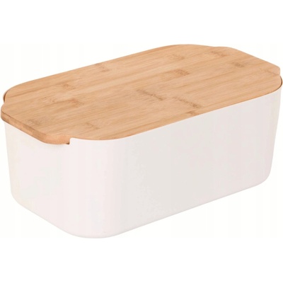 Chlebník s prkénkem Excellent Houseware béžový plast