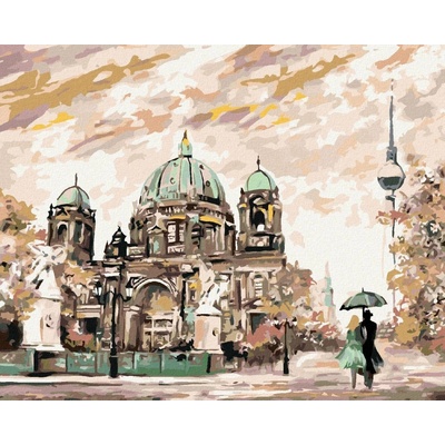 Zuty Malování Podle Čísel Pouliční Pohled Na Berlín 80 x 100 cm Plátno Rám