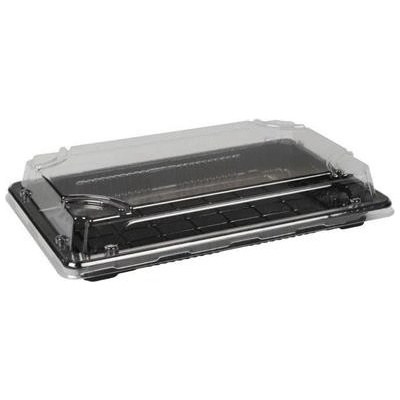 COpack - Miska na SUSHI včetně víčka 221 x 138 x 20 mm černá