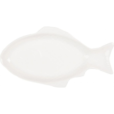 Clayre & Eef Bílá miska / talíř ve tvaru ryby Fish Bowl XS - 27 x 14 x 3 cm / 125 ml