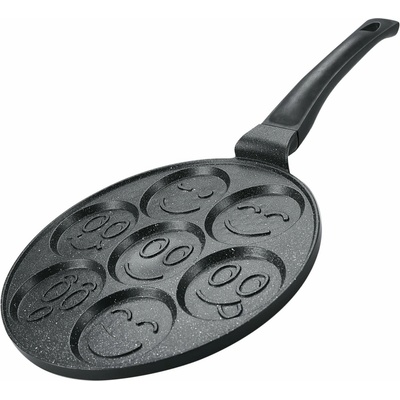 Herzberg HG-CP267SML: 26cm Pánev na palačinky a crepes s mramorovým povrchem - 7 usměvavých emotikonů