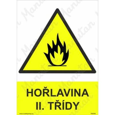 Hořlaviny ll. třídy, samolepka 210 x 297 x 0,1 mm A4