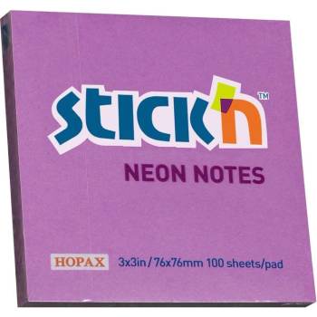 Stick`n Stick'n Самозалепващи се листчета, 76x76 mm, неонови, виолет (1040120180)