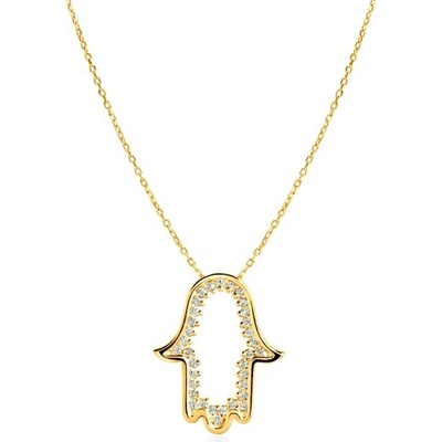 Savicki Náhrdelník ruka Fatimy žlté zlato, diamanty SAVMAYN-LBR-553