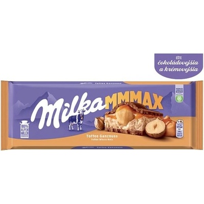 Milka Toffee Wholenut mliečna čokoláda z alpského mlieka s karamelovou náplňou a orechmi 300 g