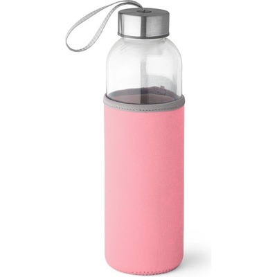 Raise Športová fľaša zo skla a nerezovej ocele 520 ml Svetloružová, 520 ml