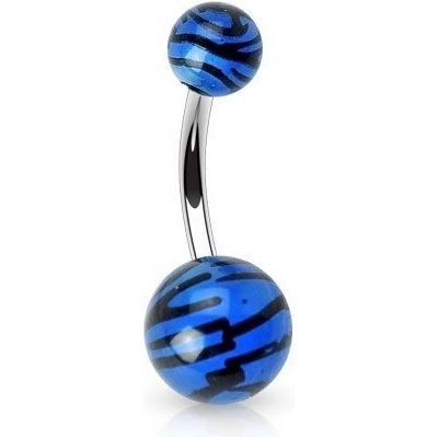 Šperky4U piercing do pupíku banánek zebrovaný BA01048-B