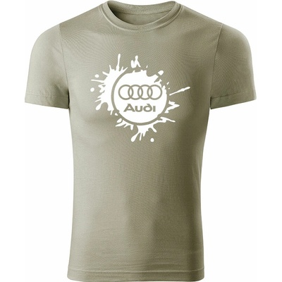 Tričko Audi Splash pánske tričko svetlá khaki biele
