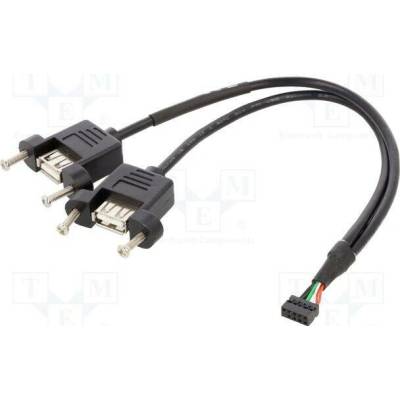 Delock 84832 USB 2.0 USB A zásuvka x2,kolíkový konektor 10pin 0,25m