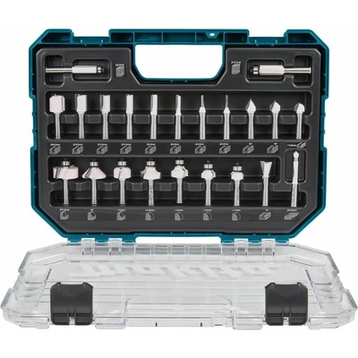 Makita D-74778 Sada fréz pre ponorné a jednoručné frézky 8 mm, 22 ks, v plastovom kufríku