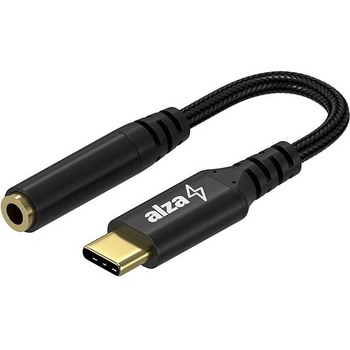 AlzaPower APW-ADTC3J01B USB-C (M) to 3.5mm Jack (F), 0,1m, černý