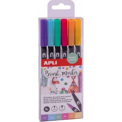 Apli Brush Duo sada fixů - pastelové barvy 6 ks