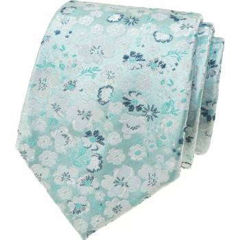 Kravata s modrým kvetinovým vzorom