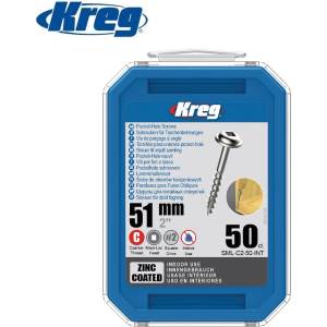 Kreg Tool Винтове за дърво 2 (51 мм), поцинковани комплект 50 бр. груба резба - Maxi-Loc / Kreg SML-C2-50 / (Kreg SML-C2-50)
