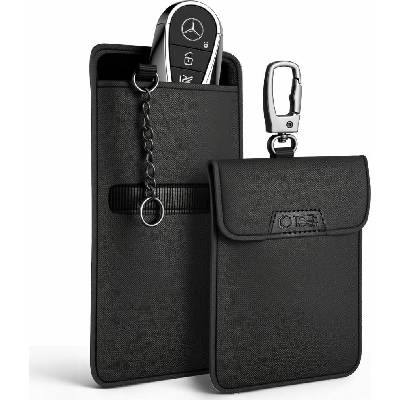 Kľúčenka Faradayova klec Tech Protect KLR400 pouzdro na klíče od vozidla Keyless RFID Signal Blocker, Black/Black